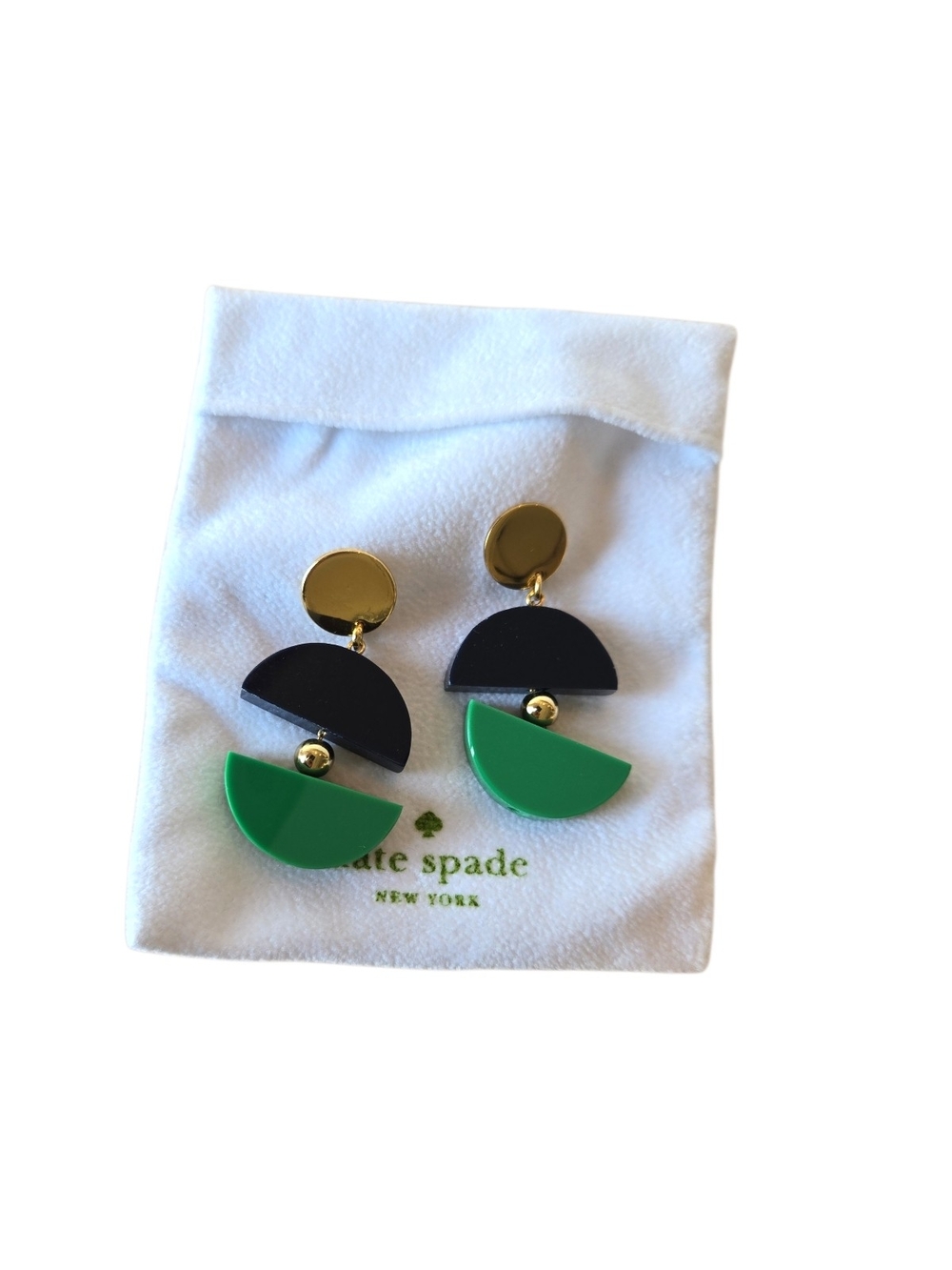 kate spade Geometric Drop Earrings Navy + Green